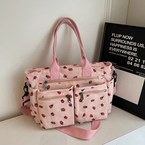 Levoire | Sac À Bandoulière En Corduroy Brodé Pour Femmes