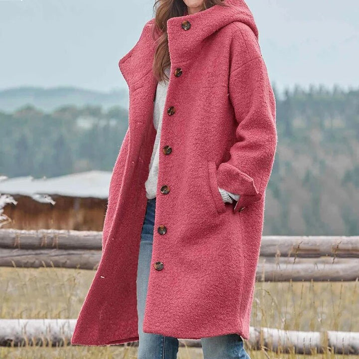 Levoire | Long Élégante Veste En Mélange De Laine Pour Femmes Rosa