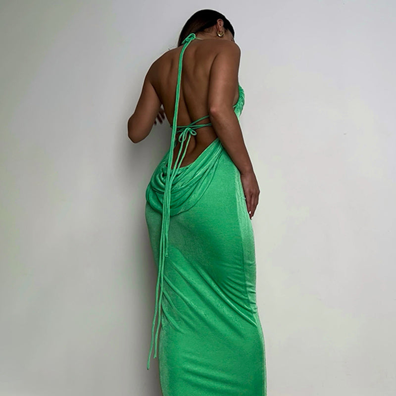Levoire | Décolleté Dos Nu Dos Drapée Robe Maxi