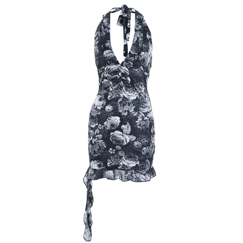 Levoire | Design De Fleurs Robe Mini Bodycon