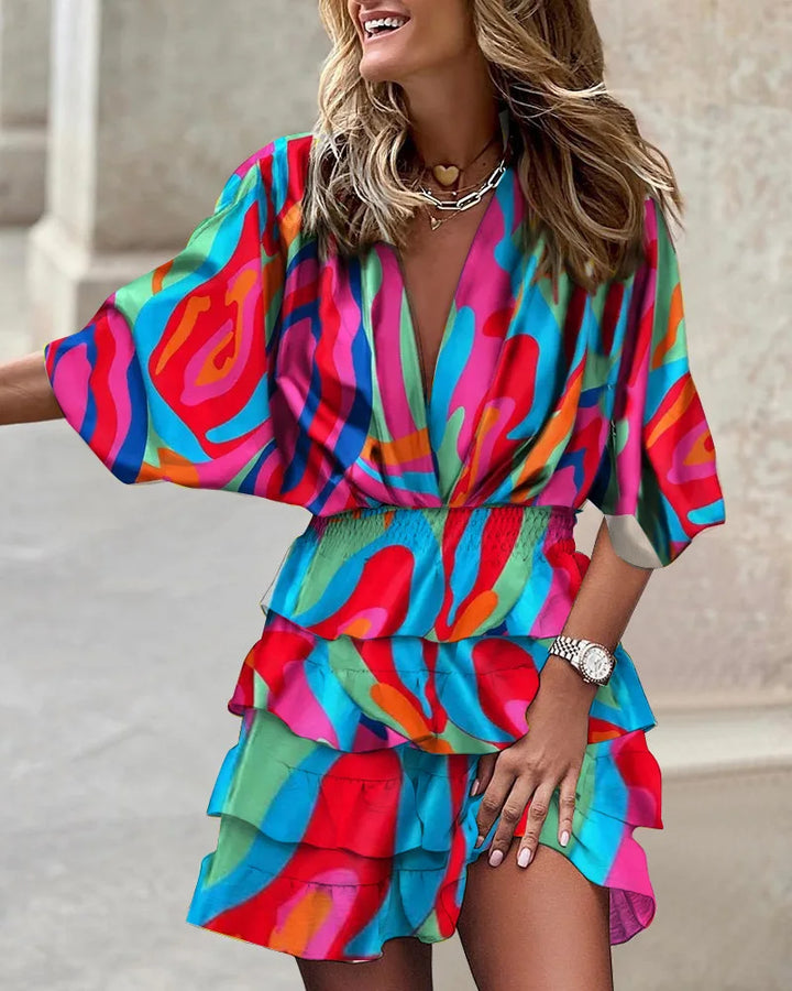 Levoire | Robe Mini Chic Avec Image multicolore