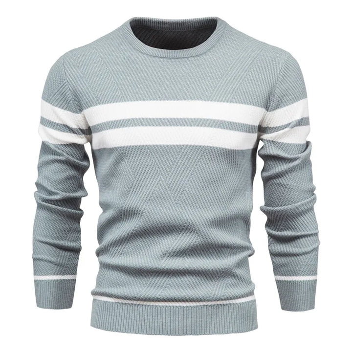 Levoire | Pull Homme Patchwork, Coupe Slim Bleu