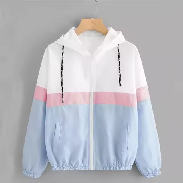 Levoire | Veste De Pluie Pour Femmes Élégante Et Confortable Dans Toutes Les Conditions Météorologiques Blanc Bleu