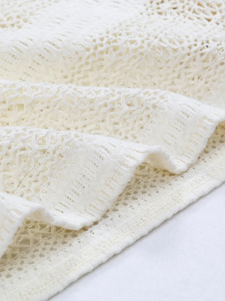 Levoire | Robe Mini/Longue À Col Cheminée Tricotée Frangée