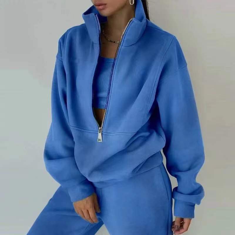 Levoire | Veste Confortable Pour Femmes Et Pantalon De Jogging Bleu
