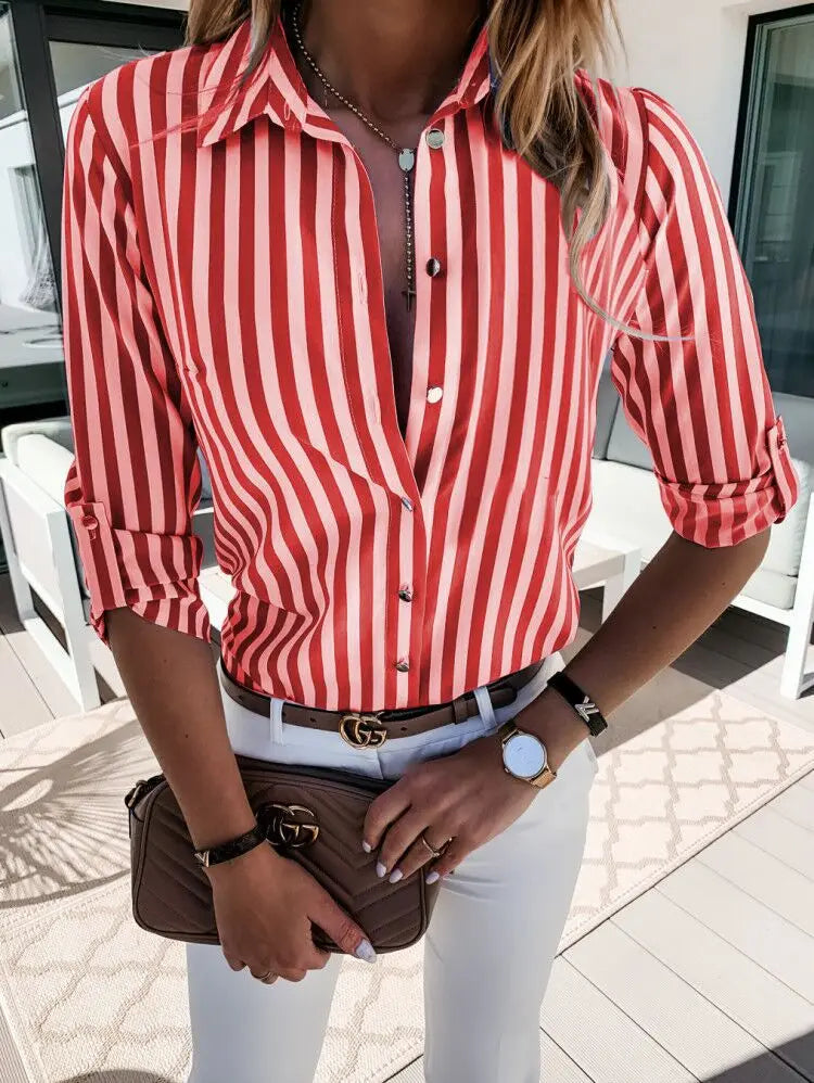 Levoire | Blouse Rayée Décontractée Rot
