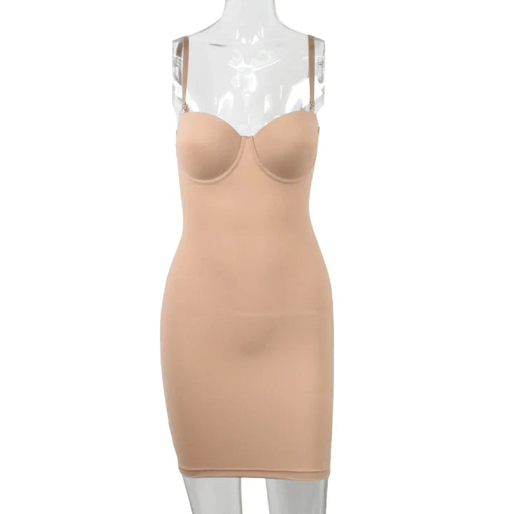 Levoire | Robe À Bretelles Sculptante Beige