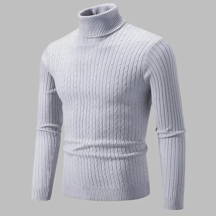 Levoire | Pull En Tricot Pour Homme À Motif Torsadé Gris clair