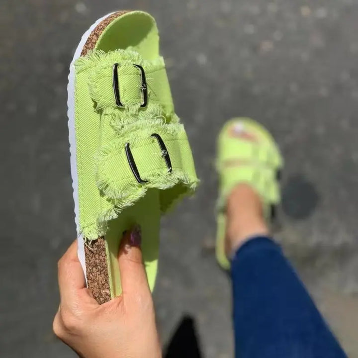 Levoire | Sandales Style Denim Vert