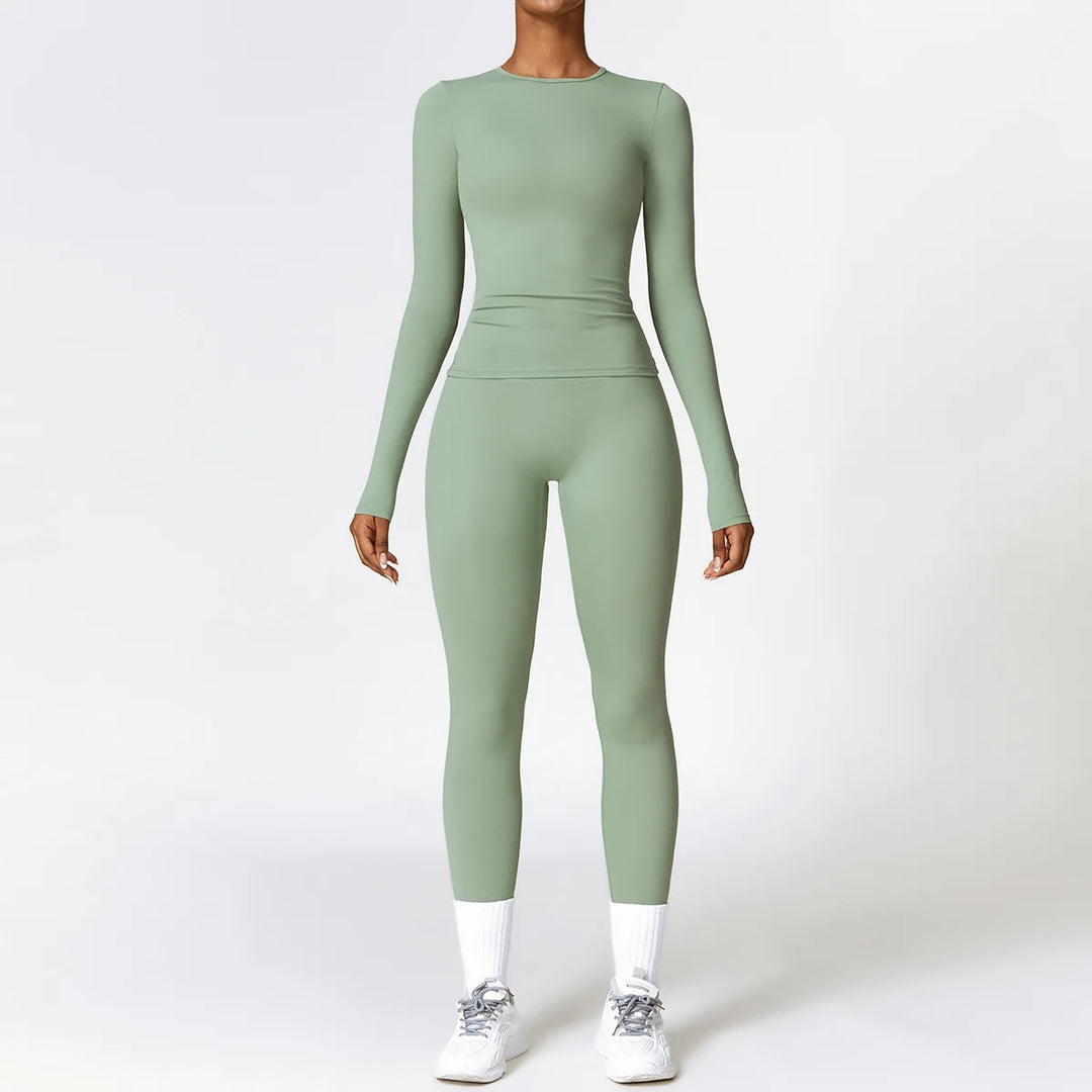 Levoire | Ensemble Homewear Leggings Et Haut À Manches Longues Vert
