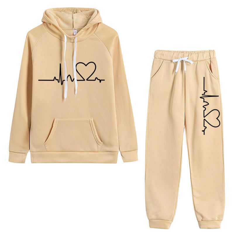 Levoire | Ensemble De Loisirs Confortable (Sweat À Capuche Et Pantalon) Beige