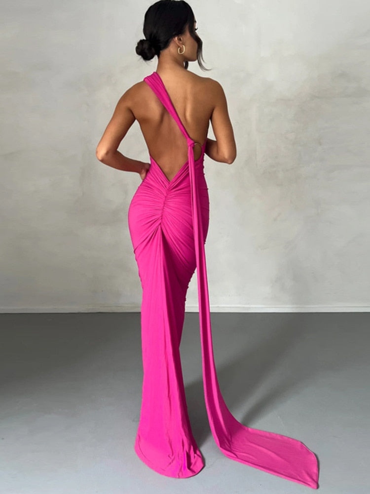 Levoire | Une Épaule Dos Lié Sans Manches Maxi-Vêtements