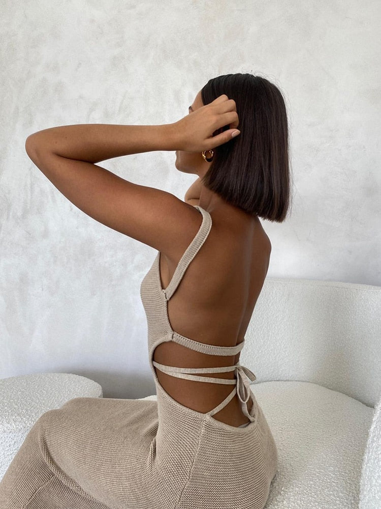 Levoire | Robe maxi dos nu Beige