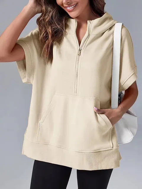Levoire | Rento à manches courtes hoodie Beige