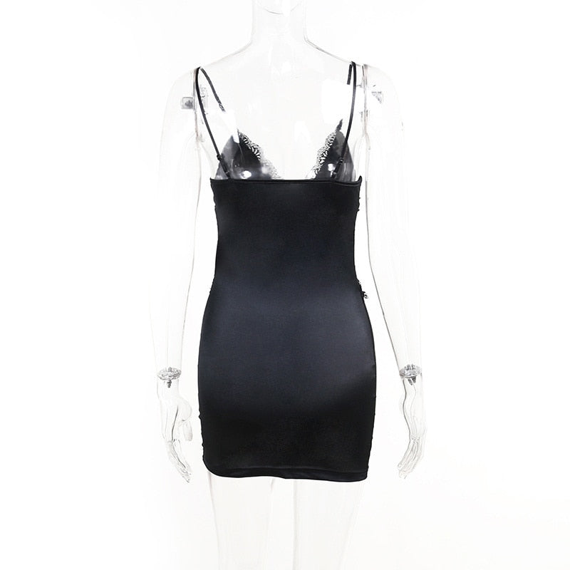 Levoire | Zip Sans Bretelles Profond V-Lace Dos Nu Mini Robe