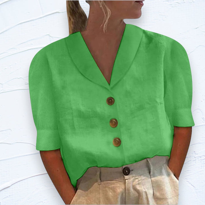 Levoire | Top Avec Col Et Boutons Vert