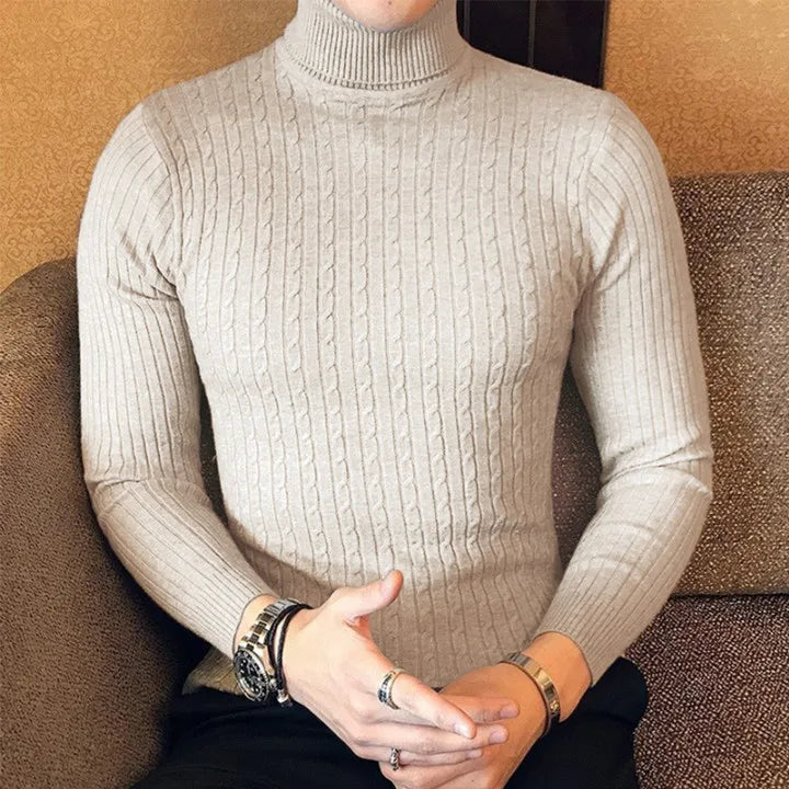 Levoire | Pull À Col Roulé Chaud Et Moderne Beige