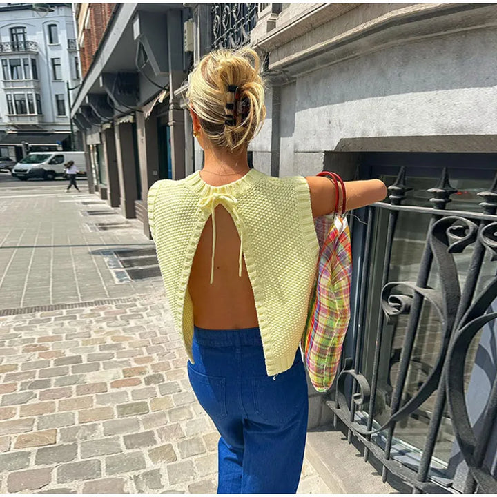 Levoire | Top Tricoté Dos Nu À Nouer