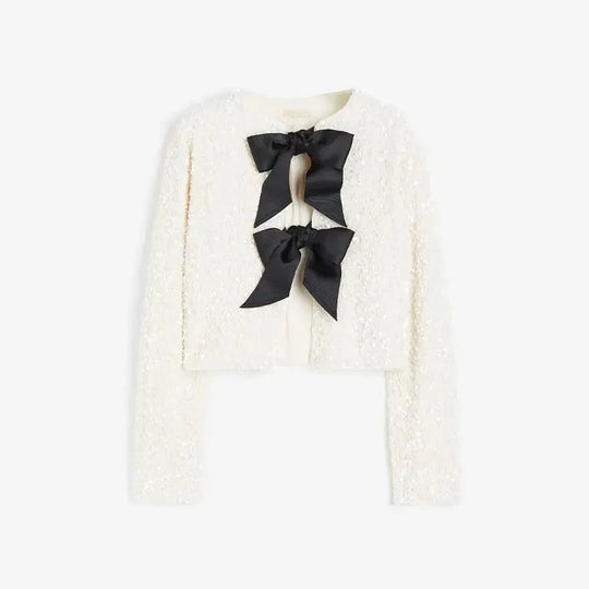 Levoire | Veste Scintillante Col Stylé Blanc