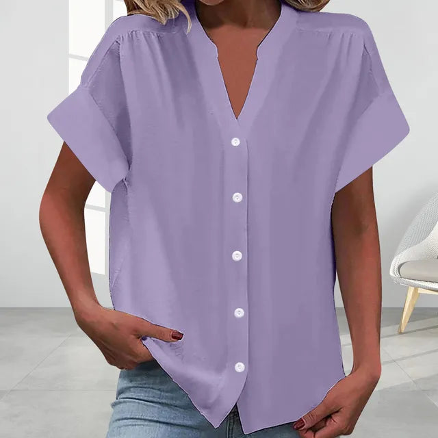 Levoire | Rento V-neck haut à manches courtes Lilas
