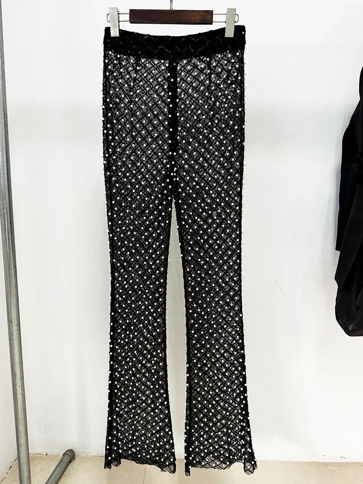 Levoire | Applications Perles Pour Un Accent Élégant Le pantalon noir
