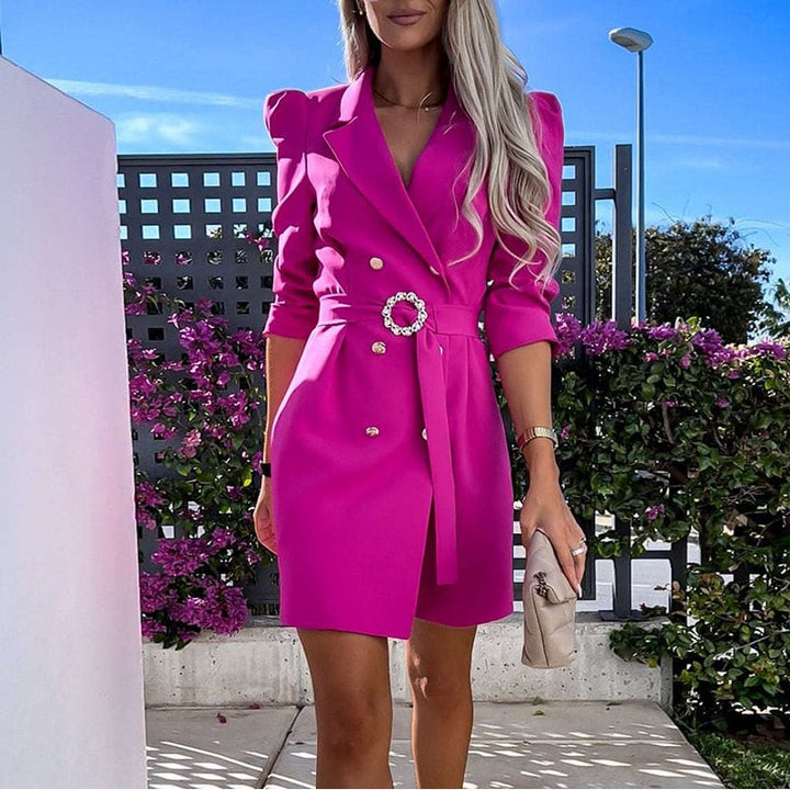 Levoire | Robe Blazer Avec Ceinture Rosa
