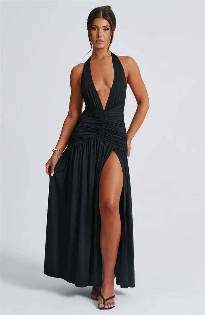 Levoire | Dos Nu Noyé V-Cuisse Haute Fente Maxi Robes