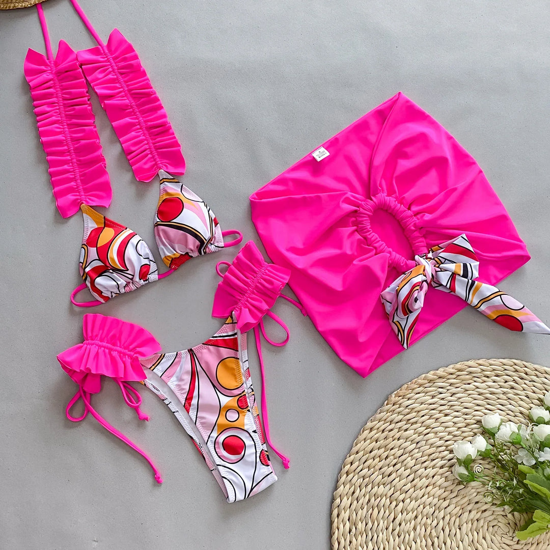 Levoire | Ensemble De Maillot De Bain 2 Pièces Avec Jupe De Plage Rosarot