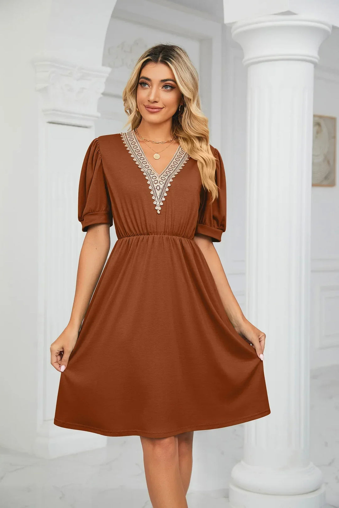 Levoire | Robe En Patchwork Simple Avec Des Pointes Pour Le Printemps/Été