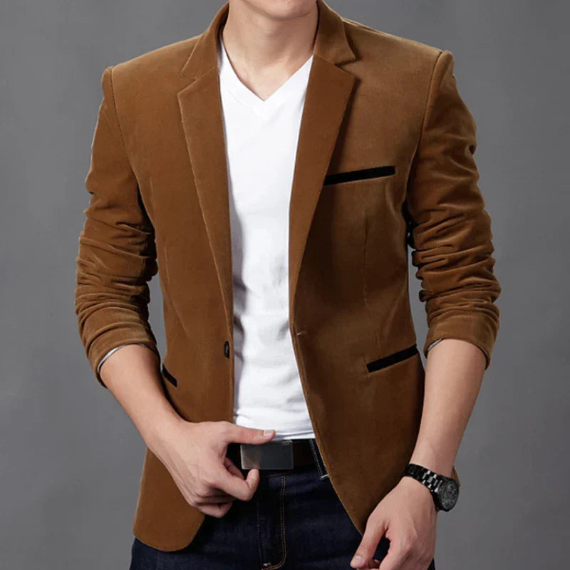 Levoire | Blazer Pour Hommes Moderne Et Étroit Pour La Vie Quotidienne Braun