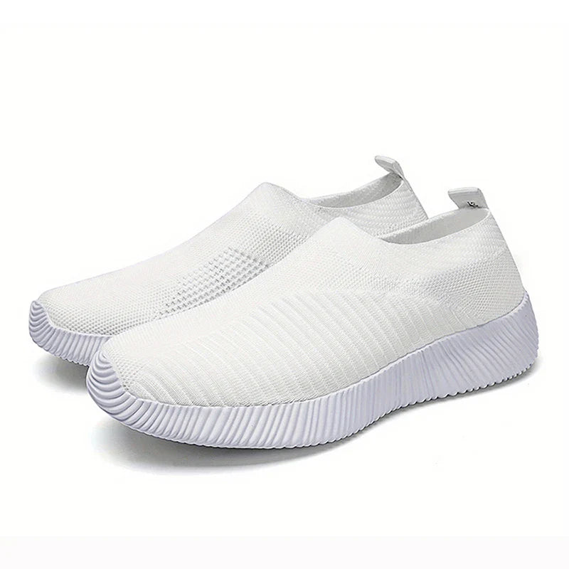 Levoire | Baskets Chaussettes Femme Souples Blanc