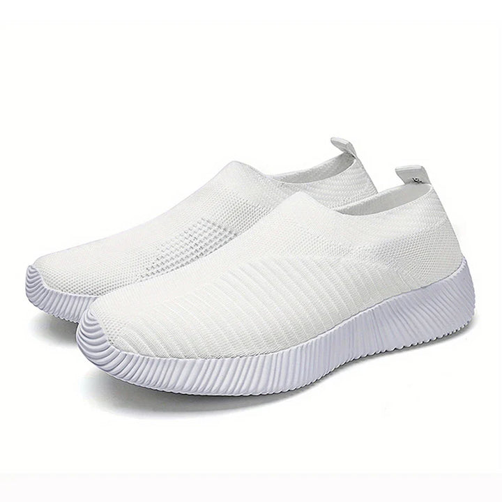 Levoire | Baskets Chaussettes Femme Souples Blanc