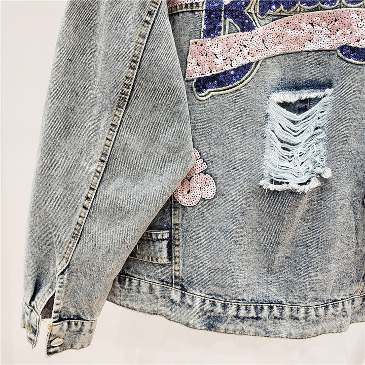 Levoire | Veste En Jean Avec Paillettes