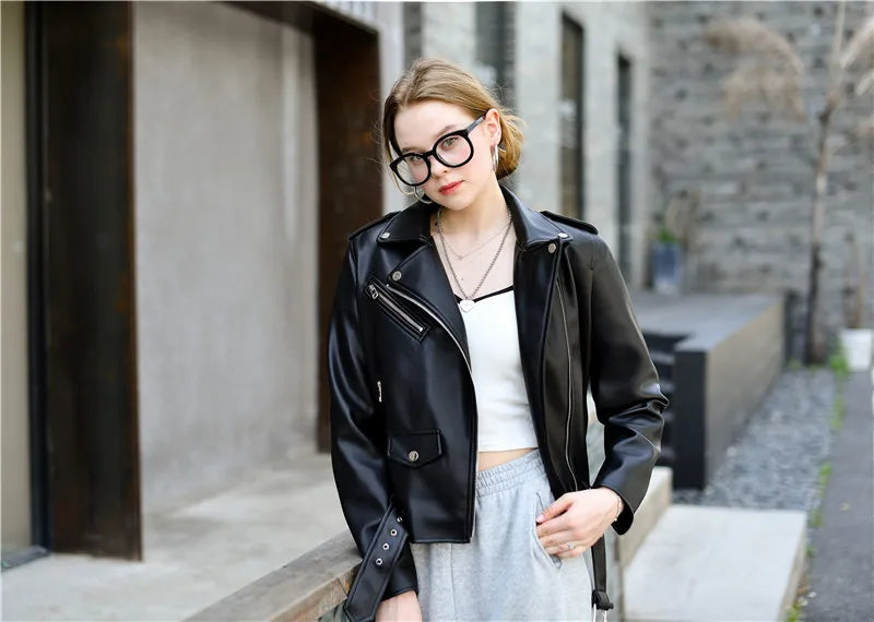 Levoire | Veste En Cuir Élégante Avec Ceinture À La Taille