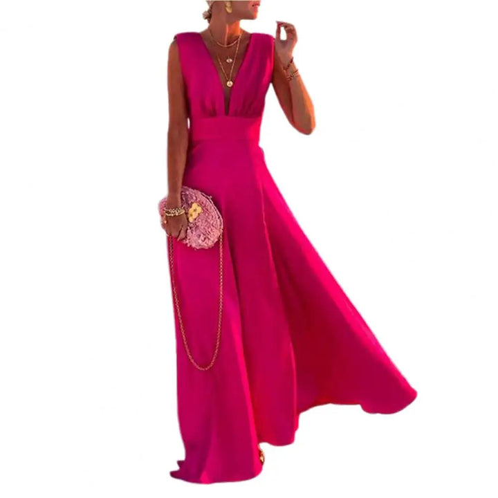 Levoire | Robe Avec Décolleté En V Profond Rot