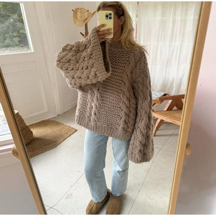 Levoire | Grand Pull Oversize À Col Rond À Manches Longues
