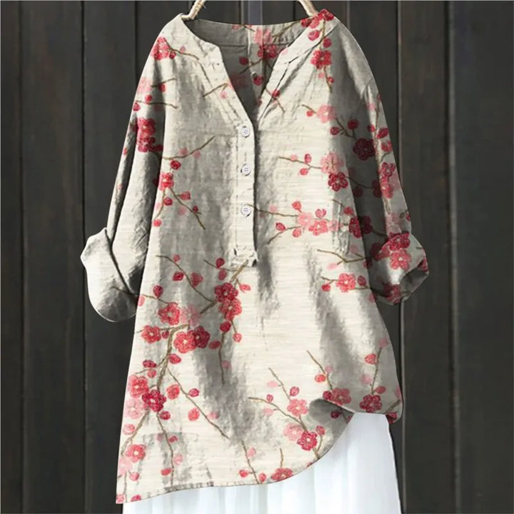 Levoire | Blouse Florale Décontractée Rouge