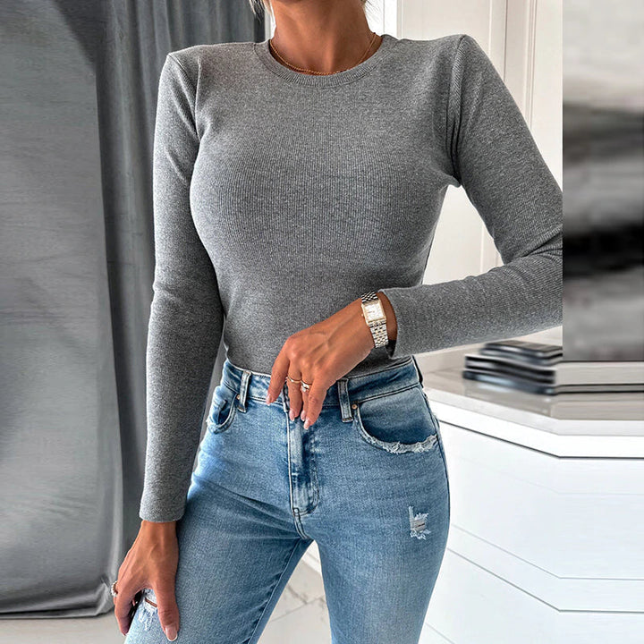 Levoire | Sweatshirt À Manches Longues Avec Col Rond Et Coupe Slim Gris foncé