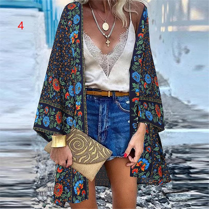 Levoire | Blouse Florale Décontractée Lâche Plage Kimono H S