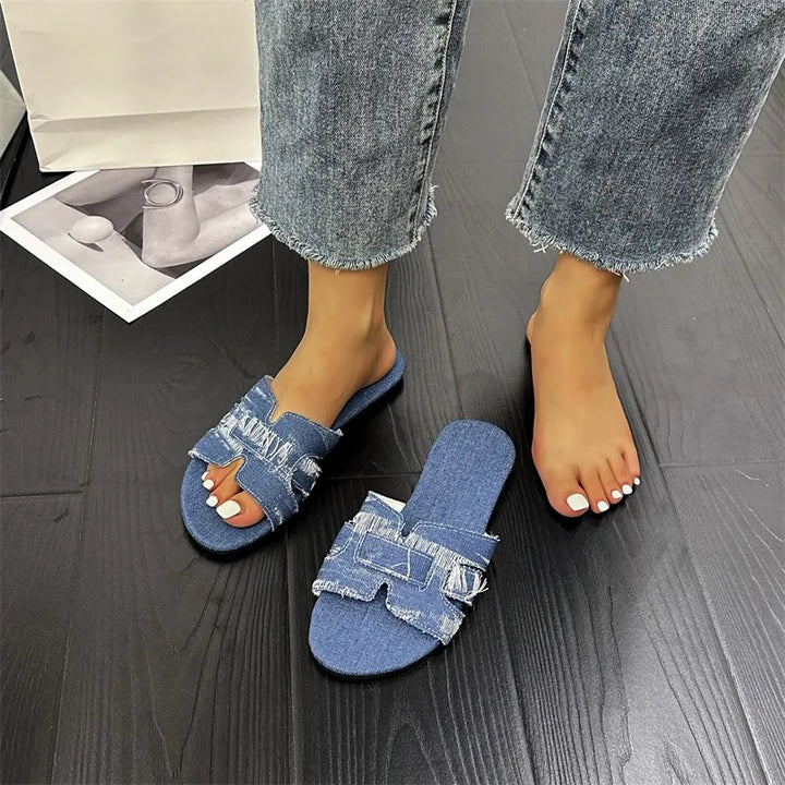 Levoire | Sandales D'Été Denim Bleu