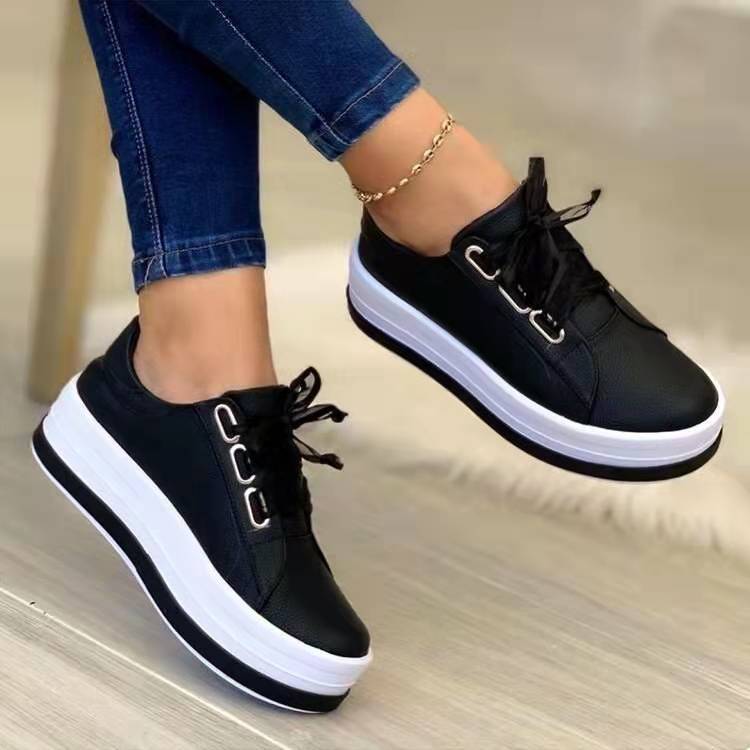 Levoire | Baskets Confortables Tendance À Semelle Épaisse Pour Femmes Noir