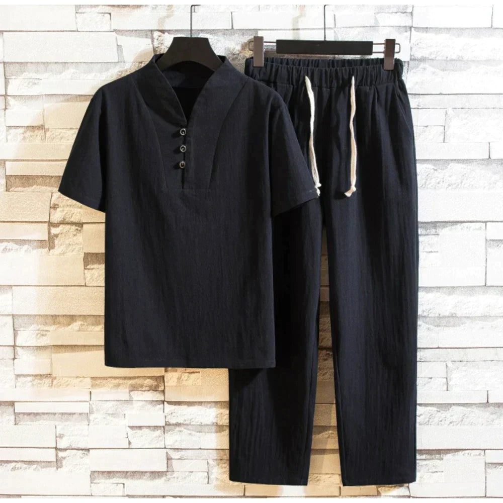 Levoire | Ensemble T-Shirt Coton Lin Et Pantalon Homme