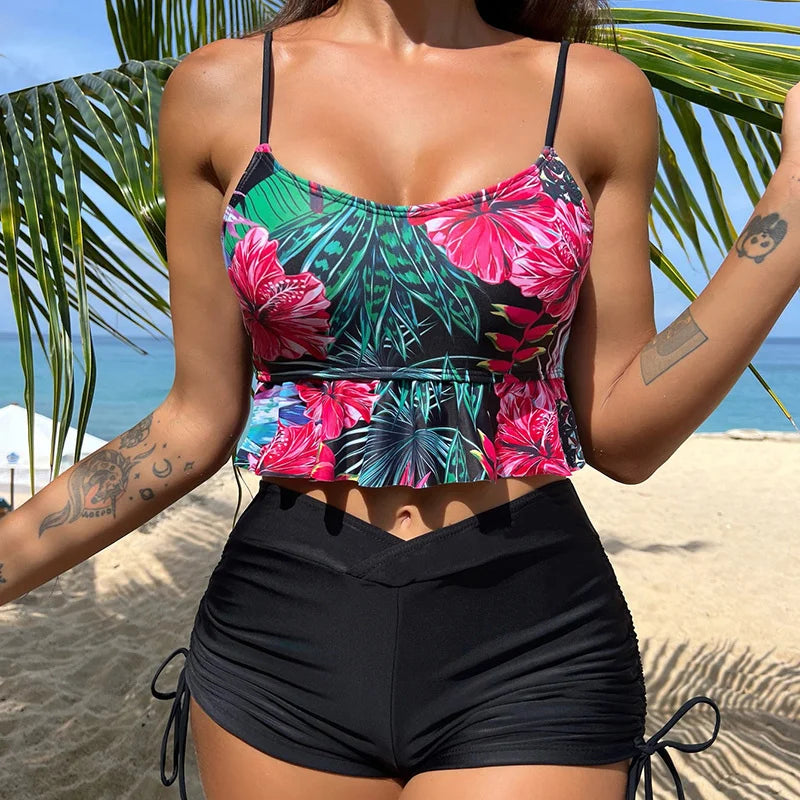 Levoire | Deux Pièces Maillot De Bain Avec Shorts Noir