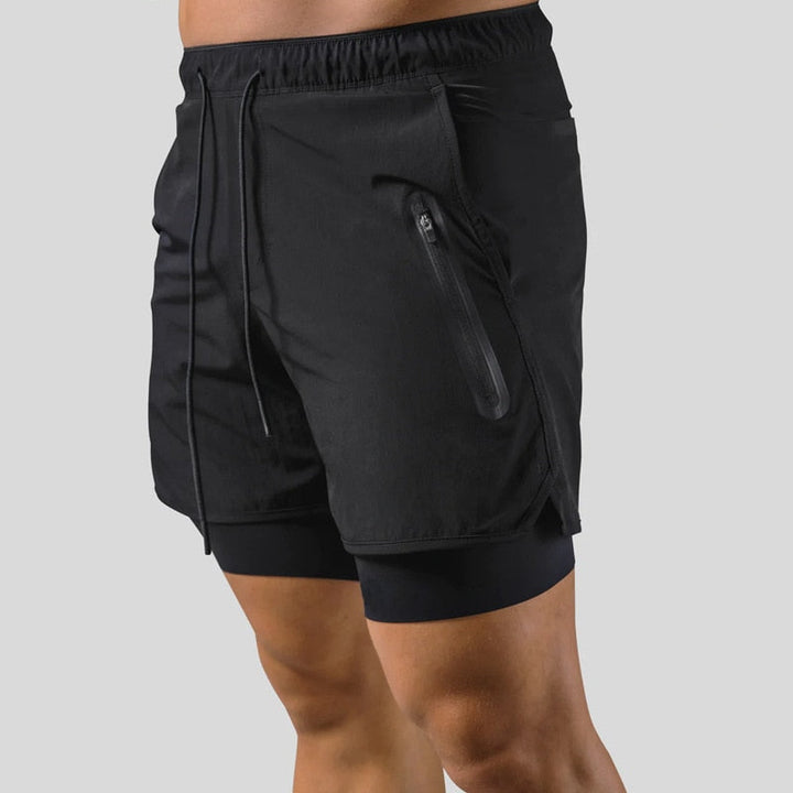 Levoire | 2 En 1 Pantalons De Sport Idéal Pour Chaque Entraînement Noir sans logo