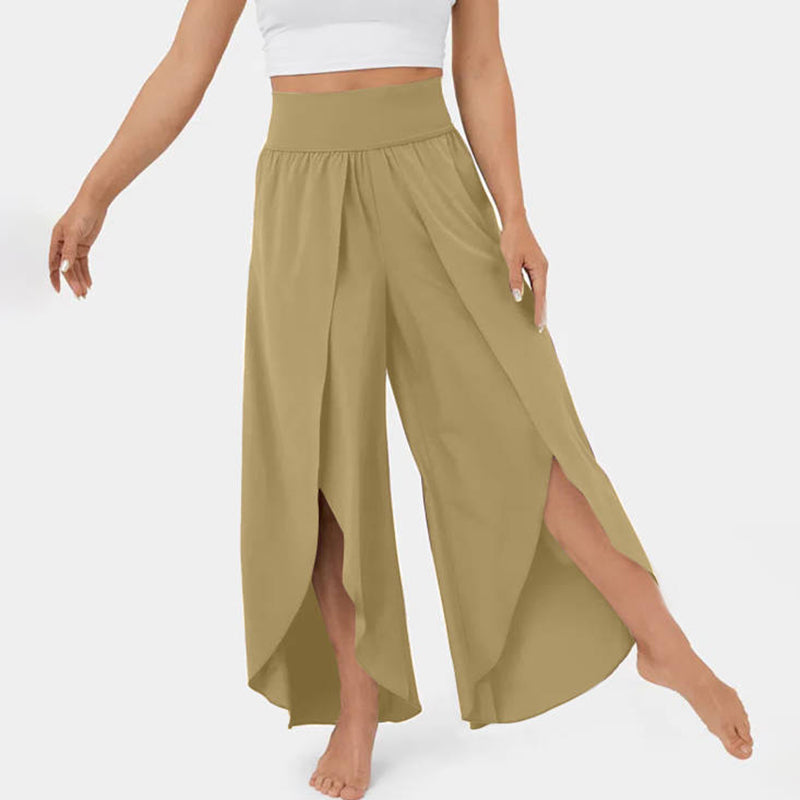 Levoire | Pantalons À Jambes Larges Style Jaune vert