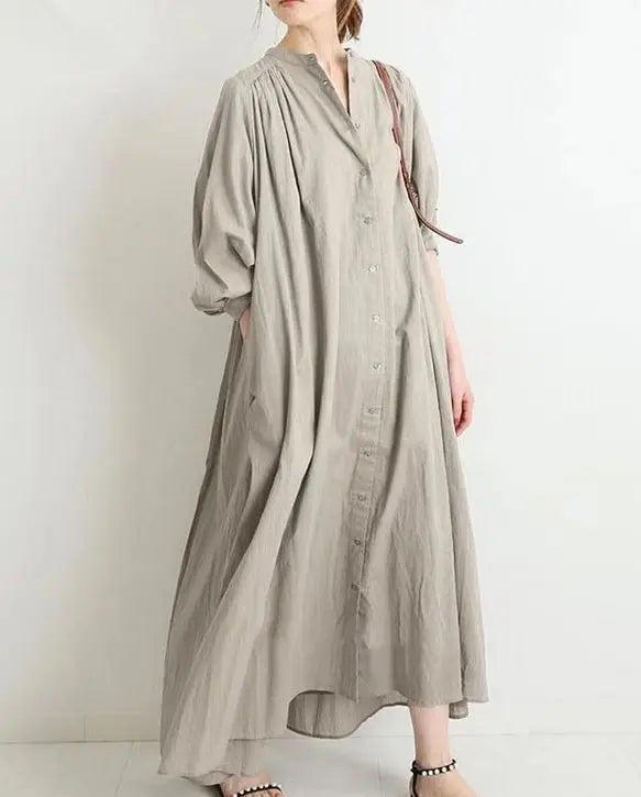 Levoire | Robe Vintage À Manches Longues Abricot