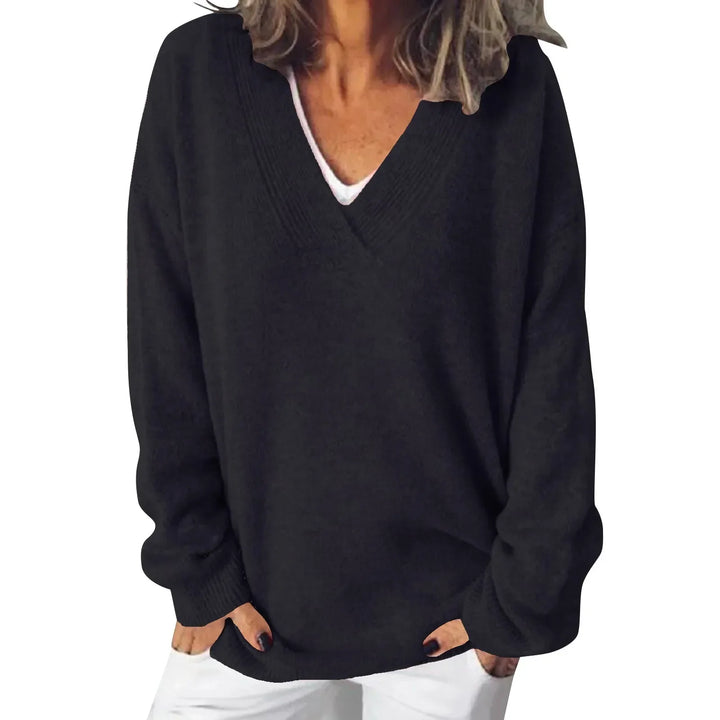 Levoire | Pull À Col V Long À Manches Longues Noir