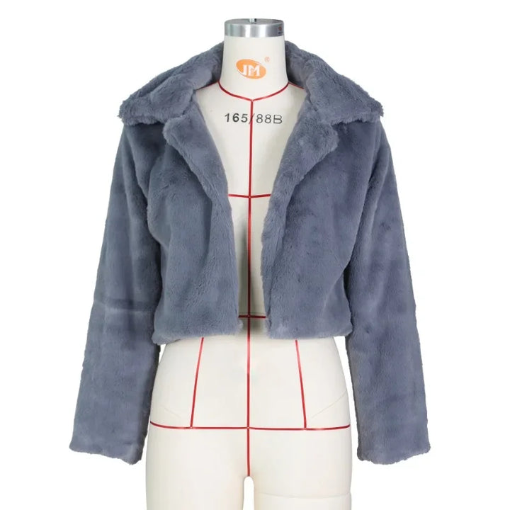 Levoire | Manteau en fausse fourrure Bleu Gris