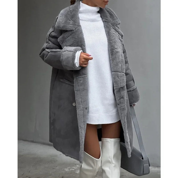 Levoire | Manteau D'Hiver Avec Polaire Et Fausse Fourrure Gris