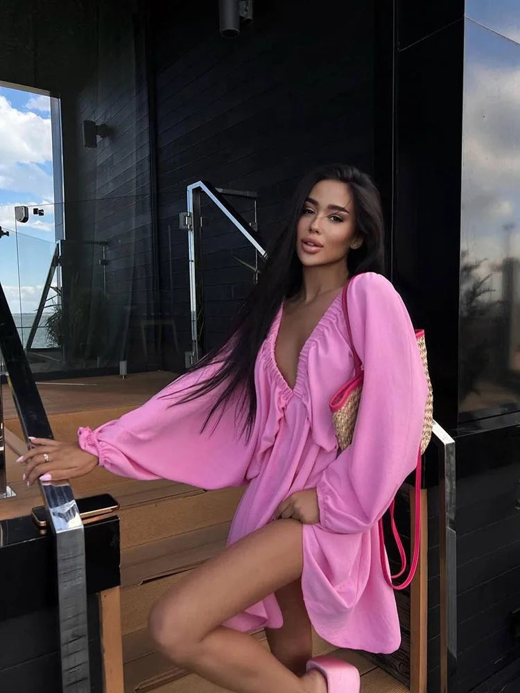 Levoire | Été Robe À Manches Longues Rosa
